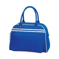 Borsa blu roayl/bianca con tasca anteriore da personalizzare Retro Bowling Bag