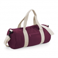 Borsone tubolare burgundy/bianco con tracolla e manici da personalizzare Original Barrel Bag