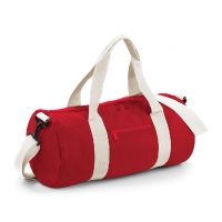 Borsone tubolare rosso/bianco con tracolla e manici da personalizzare Original Barrel Bag