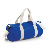Borsone tubolare blu royal/bianco con tracolla e manici da personalizzare Original Barrel Bag