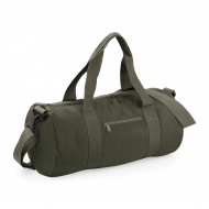 Borsone tubolare verde/grigio militare con tracolla e manici da personalizzare Original Barrel Bag