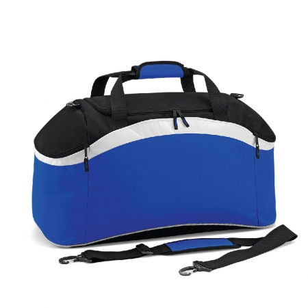 Borsone blu royal/nero/bianco con tasche laterali da personalizzare Teamwear Holdall