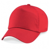 Cappello bambino rosso brillante da personalizzare, 5 pannelli chiusura con velcro a strappo Original Kids