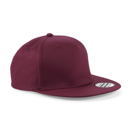 Cappellino Rap burgundy da personalizzare, 5 pannelli, retro con regolazione snap-tab