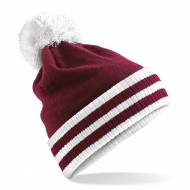 Cappello burgundy/bianco da personalizzare, risvolto di maglia in costina Varsity Beanie