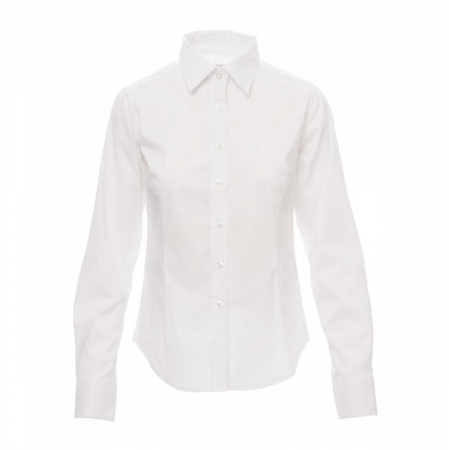 Camicia donna elasticizzata bianca da personalizzare con colletto modello italiano Image Lady