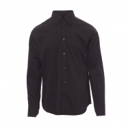 Camicia uomo elasticizzata nera da personalizzare con colletto modello italiano Image