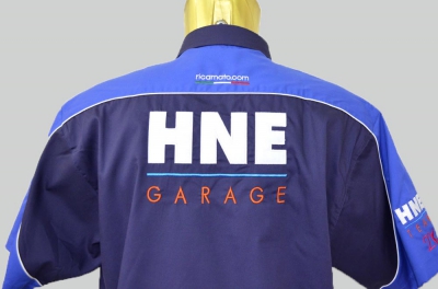 Camicia personalizzata ricamata con logo HNE Garage - Dorso