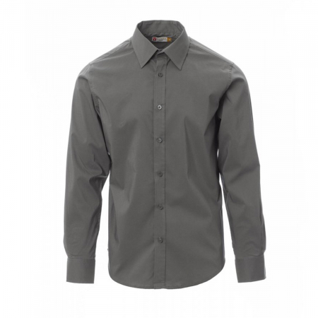 Camicia uomo elasticizzata steel grey da personalizzare con colletto modello italiano Image
