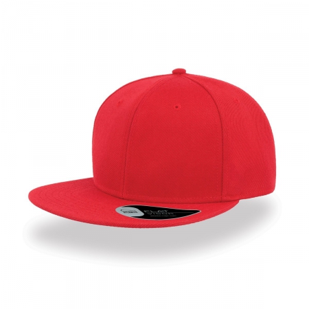 Cappello rosso a 6 pannelli visiera piatta da personalizzare Snap Back