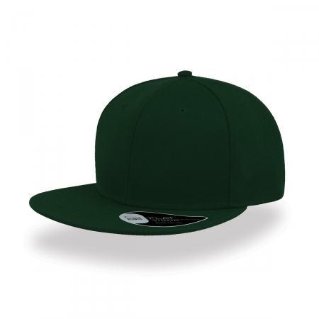 Cappello verde a 6 pannelli visiera piatta da personalizzare Snap Back