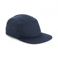 Cappello blu navy a 5 pannelli visiera piatta da personalizzare Canvas 5 Panel Cap