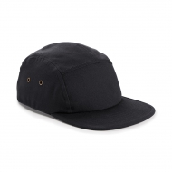 Cappello nero a 5 pannelli visiera piatta da personalizzare Canvas 5 Panel Cap