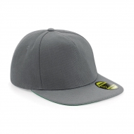 Cappello grigio/grigio 5 pannelli con visiera piatta e sotto visiera verde da personalizzare Original Flat Peak Snapback