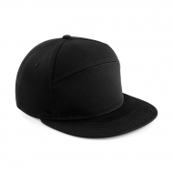 Cappello nero a 5 pannelli ad H e visiera piatta da personalizzare Pitcher Snapback