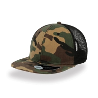 Cappello camouflage a 6 pannelli e visiera piatta e mesh laterale da personalizzare Snap Mesh