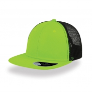 Cappello verde/nero a 6 pannelli e visiera piatta e mesh laterale da personalizzare Snap Mesh