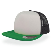 Cappello bianco/nero/verde a 5 pannelli e visiera piatta quadrata da personalizzare Snap 90s