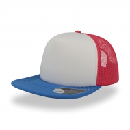 Cappello bianco/rosso/royal a 5 pannelli e visiera piatta quadrata da personalizzare Snap 90s