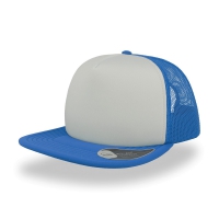 Cappello bianco/blu royal a 5 pannelli e visiera piatta quadrata da personalizzare Snap 90s