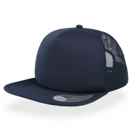 Cappello blu navy/blu navy a 5 pannelli e visiera piatta quadrata da personalizzare Snap 90s