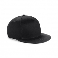 Cappellino nero a 5 pannelli visiera piatta da personalizzare Youth Size Snapback