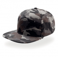 Cappello camouflage/grigio unisex a 5 pannelli e visiera piatta da personalizzare Deck