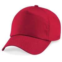 Cappellino rosso da personalizzare, 5 pannelli chiusura con velcro a strappo Original