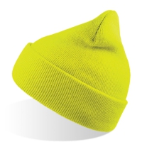 Cuffia gialla in maglia doppio strato da personalizzare Wind