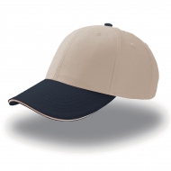 Cappello beige/blu navy da personalizzare, con inserto a contrasto Sport Sandwich