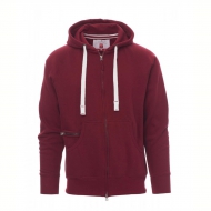 Felpa uomo bordeaux con zip in plastica e cappuccio da personalizzare Dallas+