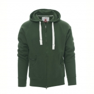 Felpa uomo verde con zip in plastica e cappuccio da personalizzare Dallas+