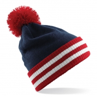 Cappello blu navy/rosso/bianco da personalizzare, risvolto di maglia in costina Varsity Beanie