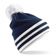 Cappello blu navy/bianco da personalizzare, risvolto di maglia in costina Varsity Beanie