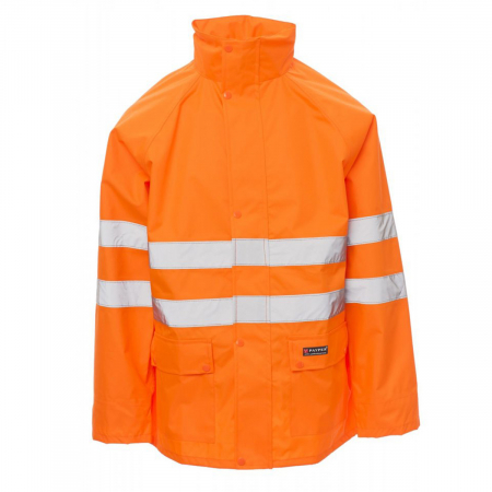 Giacca Work alta visibiltà anti pioggia da personalizzare arancione Hurricane-Jacket