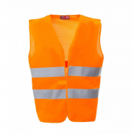 Gilet unisex arancione fluo da personalizzare ad alta visibilità con bande riflettenti Reflex+