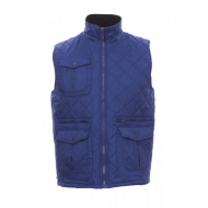 Gilet uomo blu royal da personalizzare trapuntato con zip in plastica Gate