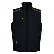 Gilet in soft shell da uomo nero impermeabile e imbottito da personalizzare Bormio