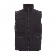 Gilet uomo nero da personalizzare trapuntato con zip in plastica Gate