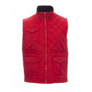 Gilet uomo rosso da personalizzare trapuntato con zip in plastica Gate