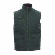 Gilet uomo verde da personalizzare trapuntato con zip in plastica Gate