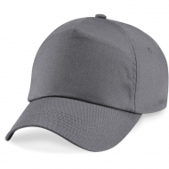 Cappellino grigio scuro da personalizzare, 5 pannelli chiusura con velcro a strappo Original