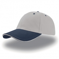 Cappello blu navy/grigio da personalizzare, 100% cotone in twill pesante Liberty Sandwich