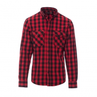 Camicia da uomo rosso/nero da personalizzare scozzese e colletto botton down Labrador