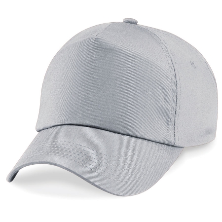 Cappellino grigio chiaro da personalizzare, 5 pannelli chiusura con velcro a strappo Original