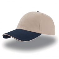 Cappello blu navy/beige da personalizzare, 100% cotone in twill pesante Liberty Sandwich