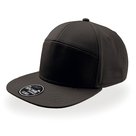 Cappello nero a 5 pannelli visiera piatta da personalizzare Deck