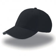 Cappello nero da personalizzare, con inserto a contrasto Sport Sandwich