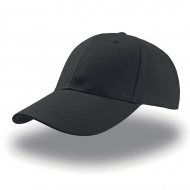 Cappellino nero da personalizzare 6 pannelli, chiusura con cinturino e velcro Zoom