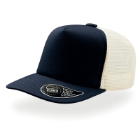 Cappello blu navy a 5 pannelli e visiera pre-curvata da personalizzare Record